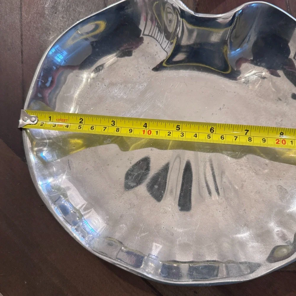 Clam Shell Aluminum‎ Tone Metal Dish Bowl Platter 8
